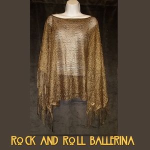 Metallic Bronze Golden Shawl Great Condition!